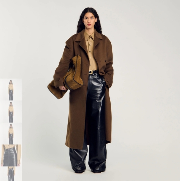 Sandro Flare Leather Trousers. Size 4 - Picture 1 of 13